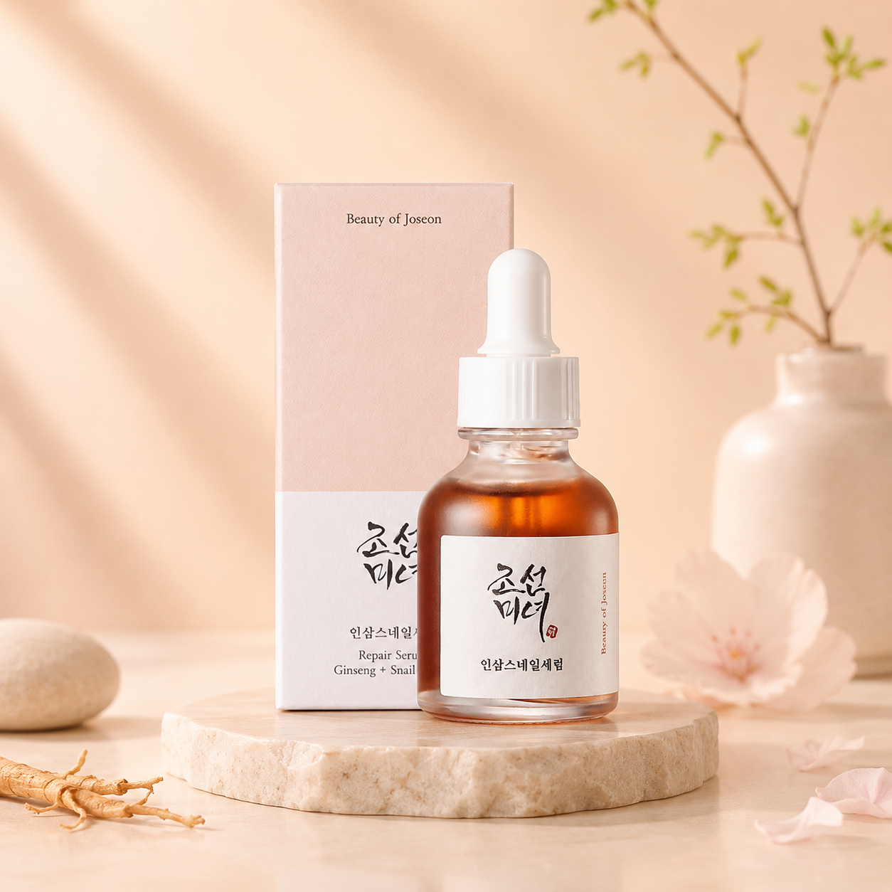 Revive Serum: Ginseng [Beauty of Joseon]+ Snail Mucin 30ml + 🎁 1 masque skincare offert