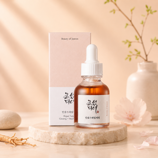 Revive Serum: Ginseng [Beauty of Joseon]+ Snail Mucin 30ml + 🎁 1 masque skincare offert