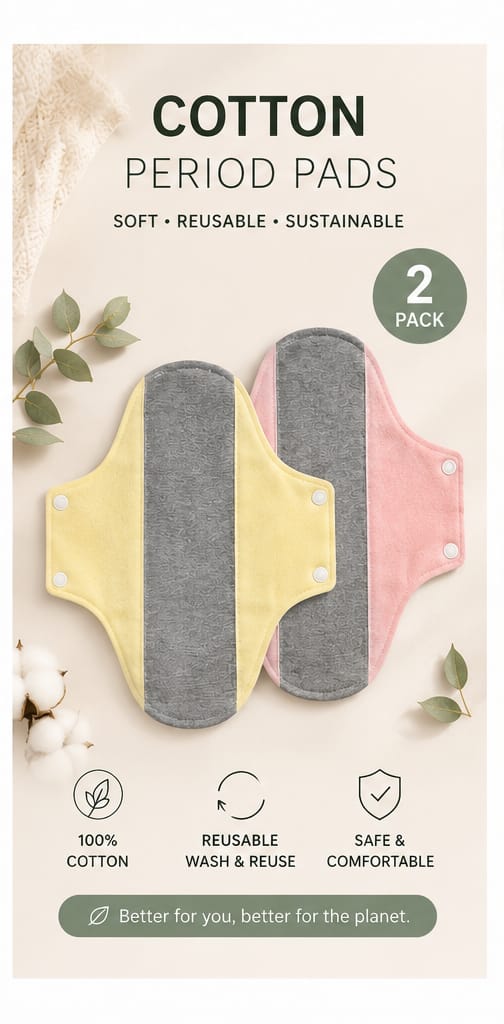 Cotton period pads Reusable Pack 2
