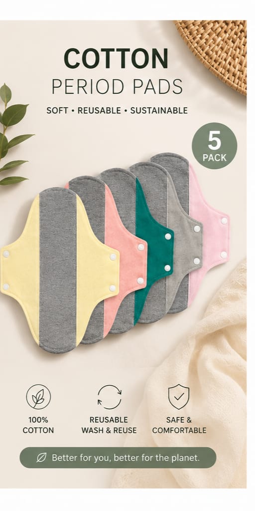 Cotton period  pads Reusable pack 5